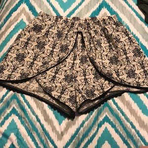 Black and white shorts